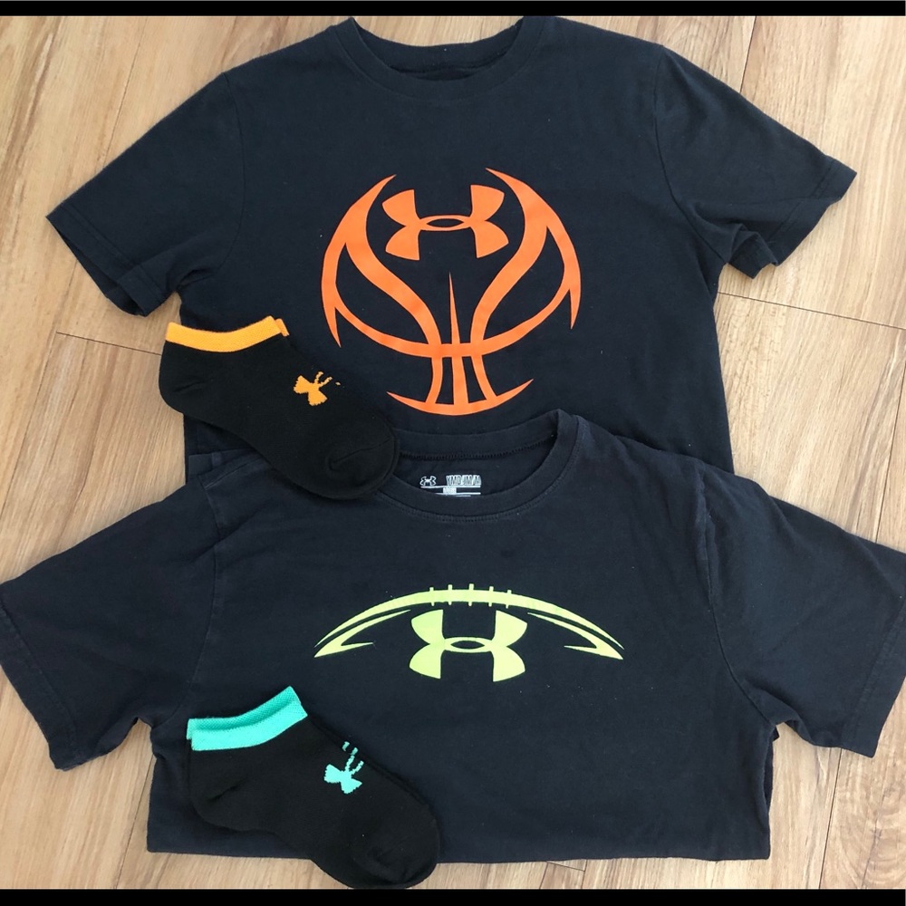 Boys cotton under armour lot